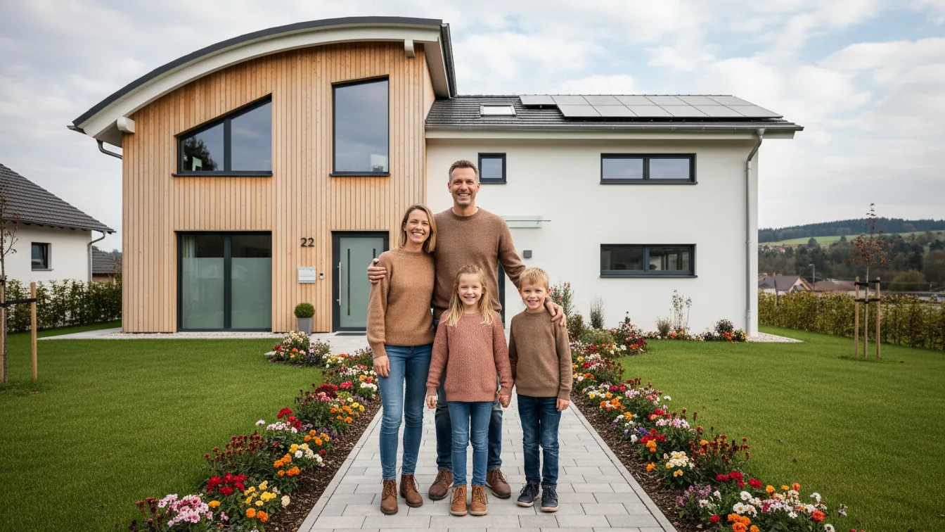 Glückliche Familie in ihrem Smart Home