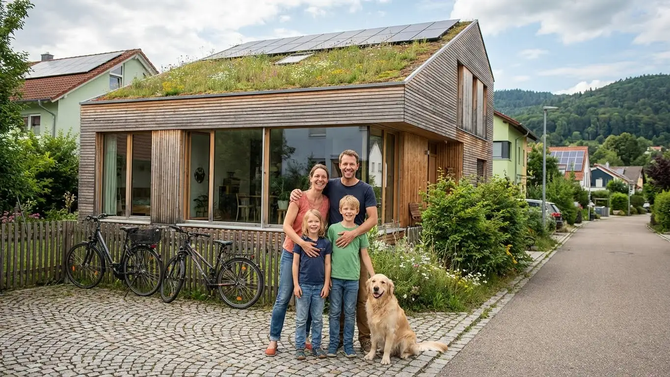 Glückliche Familie in ihrem Smart Home